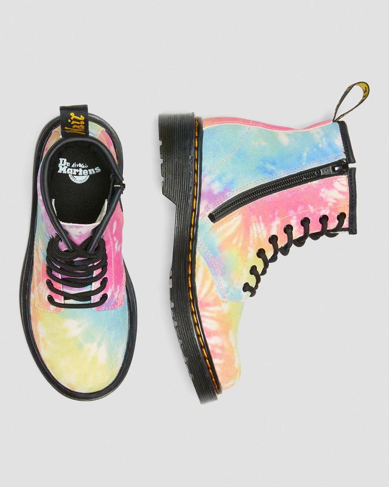 Kids' Dr Martens Junior 1460 Tie Dye Lace Up Boots Multicolor | AU 689MQZ